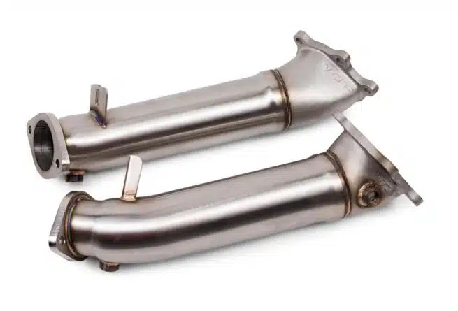 a pair of metal pipes