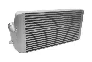 a silver radiator with black stripes