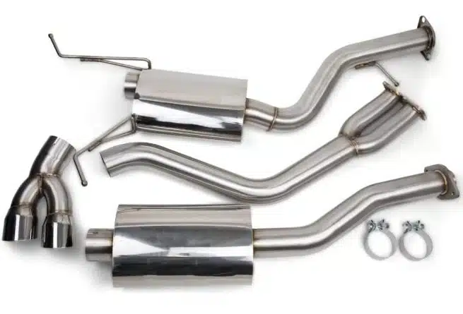 a close-up of a car exhaust system